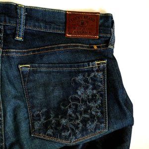 Lucky Brand Women Jeans Sofia Boot Size 6/28 Dark Embroidered Pockets Made USA
